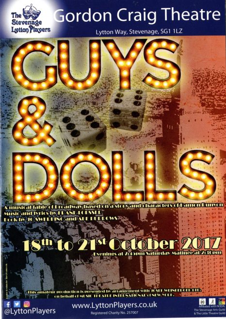 Programme for Guys and Dolls, October 2017