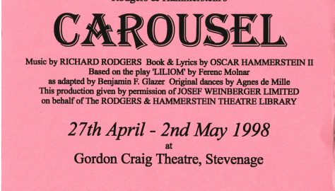 Flyer for 'Carousel', April - May 1998